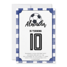Festa de Aniversário de Futebol Xadrez Azul