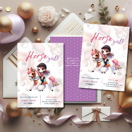 Convites Festa de aniversário de Garota Cavaleira de Dressa