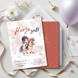 Convites Festa de aniversário de Garota Cavaleira de Dressa
