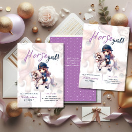 Convites Festa de aniversário de Garota Cavaleira de Dressa