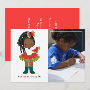 Convites Festa de aniversário de Garota Negra Americana de