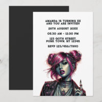 Festa de Aniversário de Garota Punk Gótica