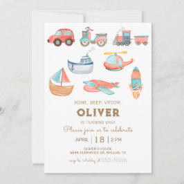 Convites Festa de aniversário de Garoto de Transporte por A