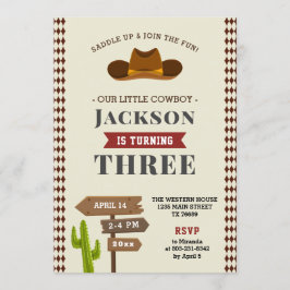 Convites Festa de aniversário de Garoto do Saloon Ocidental