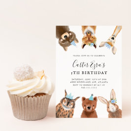 Convites Festa de aniversário de Garotos de Animais da Flor