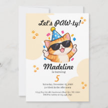 Festa de Aniversário de Gatinho Laranja Fofa Qualq
