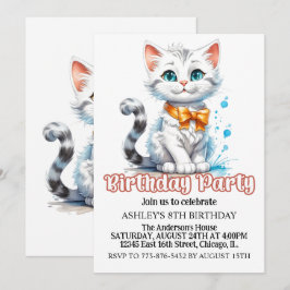 Convites Festa de aniversário de Gatinhos Maiúsculos e Boni