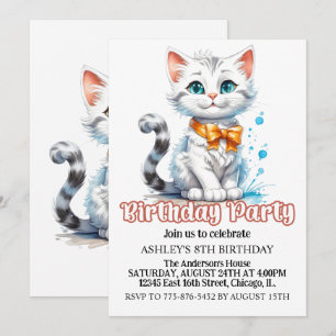 Convites Festa de aniversário de Gatinhos Maiúsculos e Boni