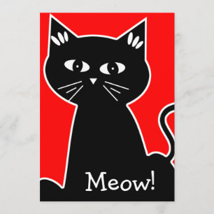 Convites Festa de aniversário de Gatos legal - Gato de Cart