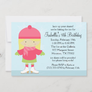 Convites Festa de aniversário de gelo Loura Caucasion