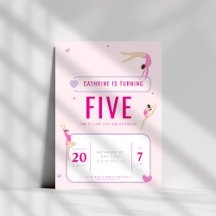 Festa de aniversário de ginástica rosa