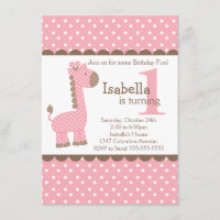 Festa de aniversário de Girafa Rosa de Safari Selv