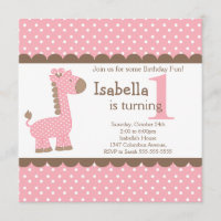 Festa de aniversário de Girafa Rosa de Safari Selv