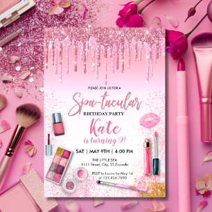 Convites Festa de aniversário de Glam Girl do Spa Party