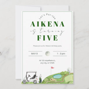 Convites Festa de aniversário de Golf Par Tee Kid