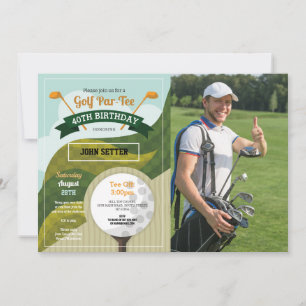 Convites Festa de aniversário De Golfe Em Qualquer Foto De 