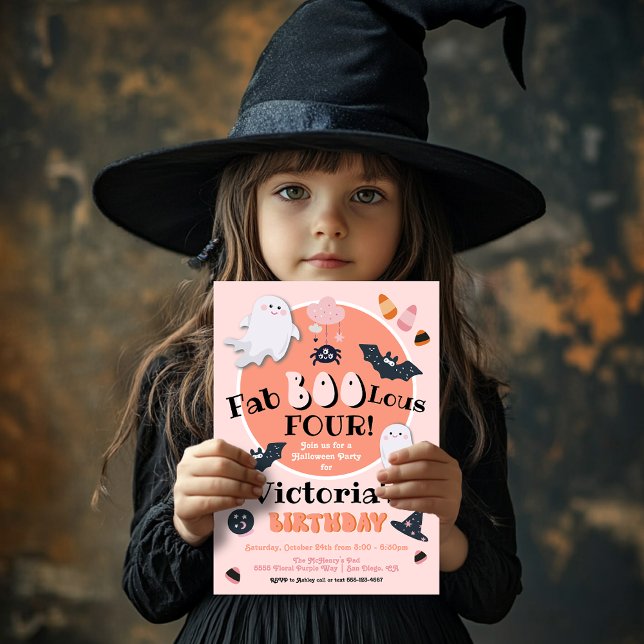 Convites Festa de aniversário de Halloween do FabBOOlous (Criador carregado)