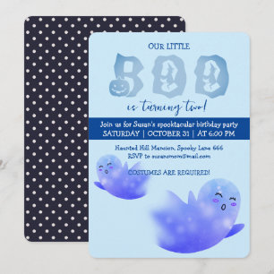 Convites Festa de aniversário de Halloween do Fantasma Kawa