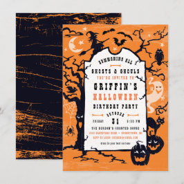 Convites Festa de Aniversário de Halloween, ou Festa de Fan