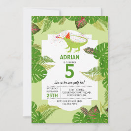Convites Festa de aniversário de Iguana Lizard para Animais