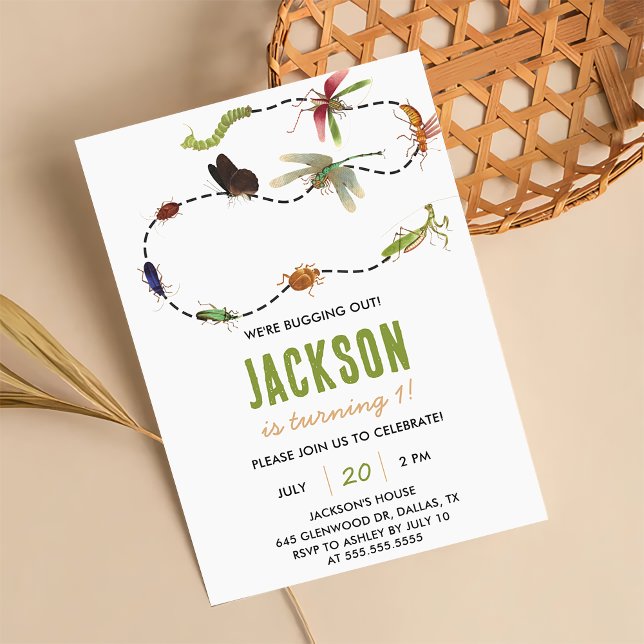 Convites Festa de aniversário de Insetos da Natureza (Criador carregado)