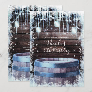 Convites Festa de Aniversário de Inverno com Barril de Made