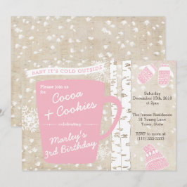 Convites Festa de aniversário de inverno de chocolate quent