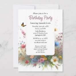 Convites Festa de aniversário de jardim Flores naturais
