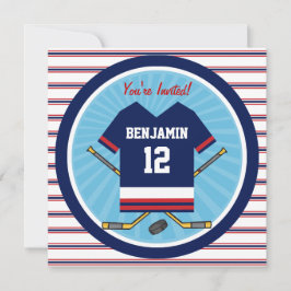 Convites Festa de aniversário de Jersey de Hóquei em Gelo A