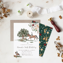 Convites Festa de aniversário de Jockey com Cavalo bonito