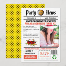 Festa de Aniversário de Jornal Retrô