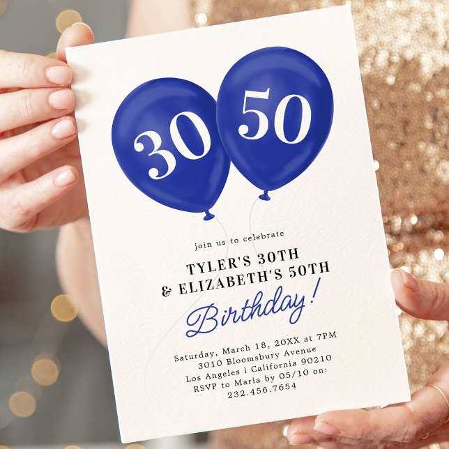 Convites Festa de aniversário de junta azul de celebração d (Criador carregado)