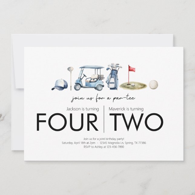 Convites Festa de aniversário de junta - Par de Vamos - Tem (Frente)