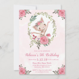 Convites Festa de aniversário de Kitten Dançante balé