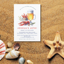 Convites Festa de aniversário de lagosta Vermelha