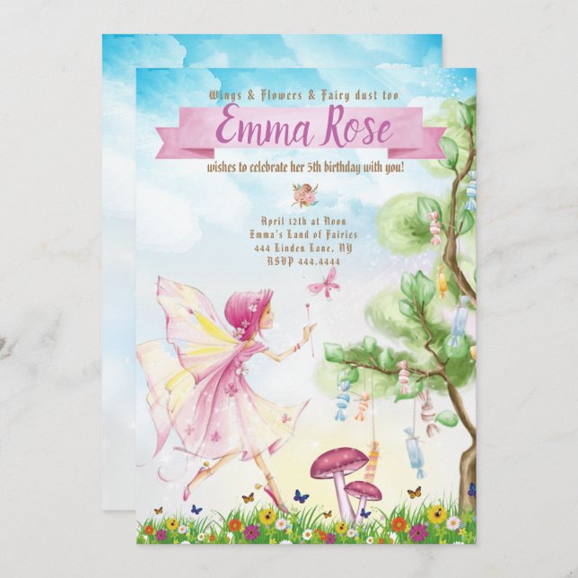 Convites Festa de aniversário de Látea (Frente/Verso)