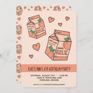 Convites Festa de aniversário de Leite de Pêssego Cujo