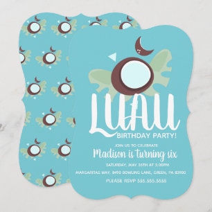 Convites Festa de aniversário de LUAU da Cocount em qualqu