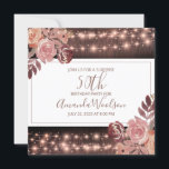 Convites Festa de aniversário de Luzes de Cordas Fluxorosas<br><div class="desc">Luzes de cordas russas e sangria rosa e beliche florais modernos roteiros de 50 anos de convite de festas surpresa para personalizar para a sua festa. Personalizar para qualquer data de aniversário, peso ou fonte em papel. Convite de formato quadrado. Adicione as informações de localização no verso da placa. A...</div>