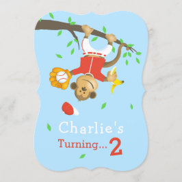 Convites Festa de aniversário de macacos de beisebol