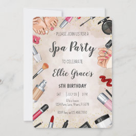Convites Festa de aniversário de Makeup do Spa