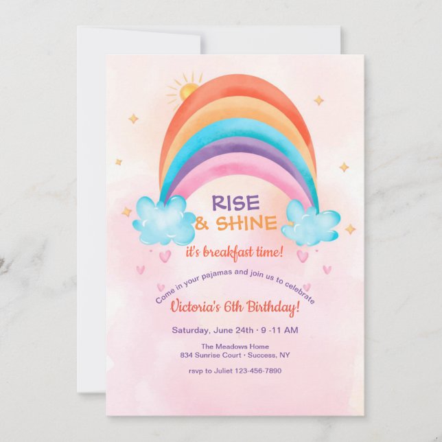 Convites Festa de aniversário de manhã cedo (Frente)