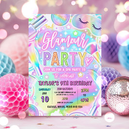 Convites Festa de Aniversário de Maquiagem Spa Glamour Arco