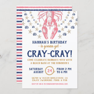 Convites Festa de aniversário de Marinho de Crayfish Crayfi