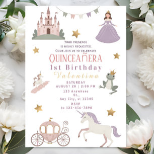 Convites Festa de Aniversário de Menina Bebê no Castelo de
