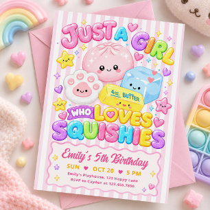 Convites Festa de Aniversário de Menina com Kawaii Squishie