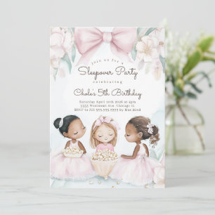 Convites Festa de aniversário de menina com noite de filmes