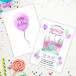Convites Festa de aniversário de Menina de Trampoline de Sa