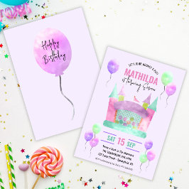 Convites Festa de aniversário de Menina de Trampoline de Sa