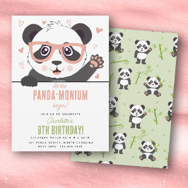 Convites Festa de Aniversário de Menina Kawaii Urso Panda F